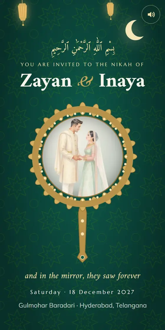 Aarsi wedding invitation preview