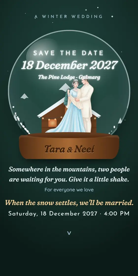 Barf ki Shaadi wedding invitation preview