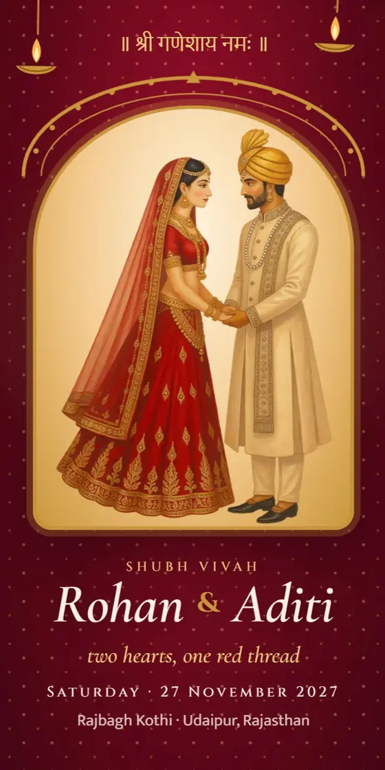 Ghoonghat wedding invitation preview