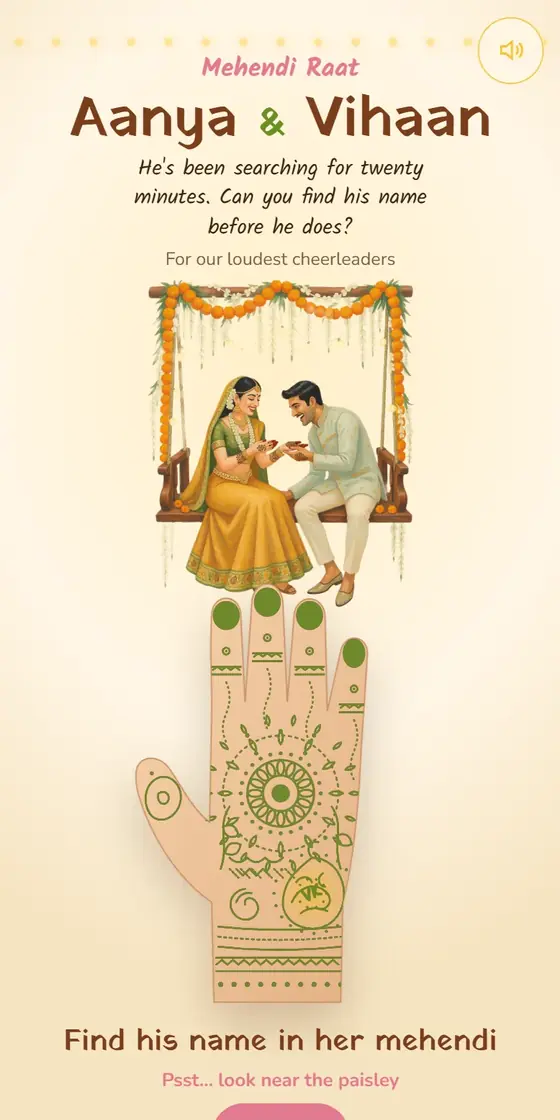 Mehendi Raat wedding invitation preview