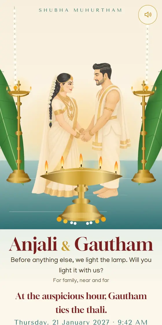 Nilavilakku wedding invitation preview