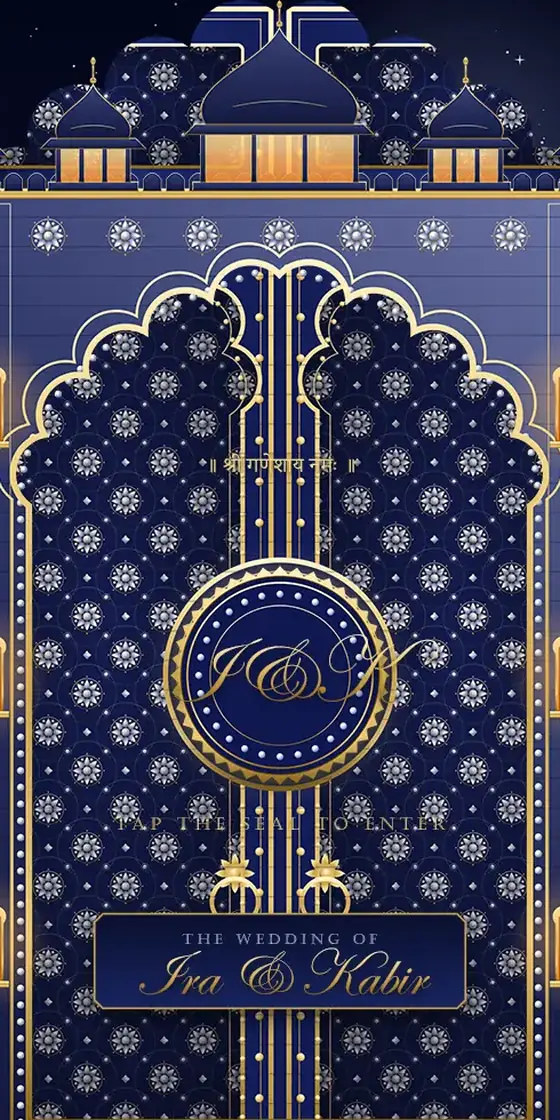 Sheesh Mahal Nights wedding invitation preview
