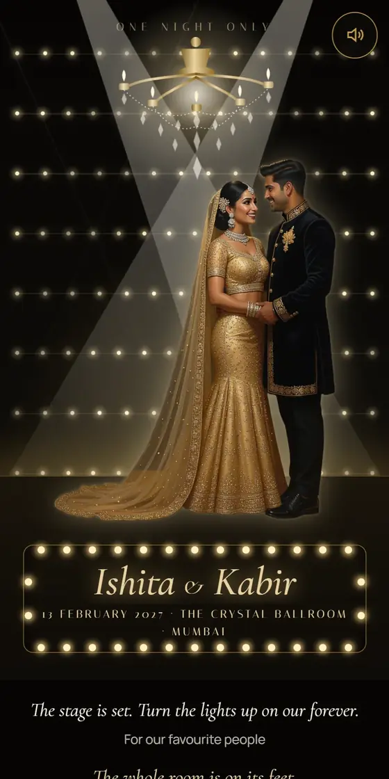 Sunehri Shaam wedding invitation preview